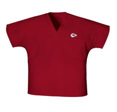Kansas City Chiefs Unisex V-Neck Top Scrubs